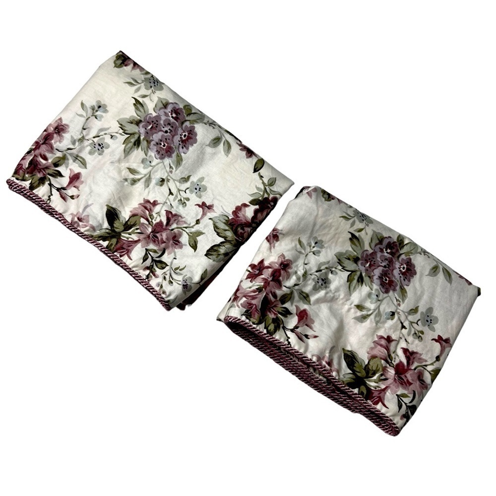 2 Waverly Rose Standard Pillow Shams Floral Gingham Norfolk Sonata Cottagecore - Picture 2 of 10